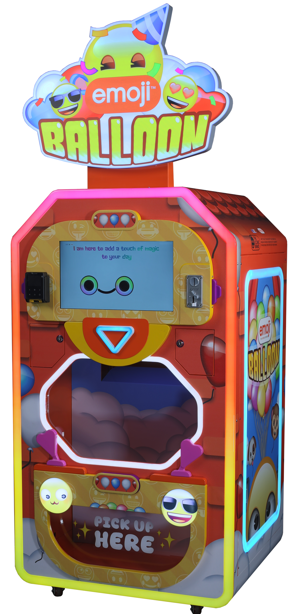Colorful emoji balloon vending machine