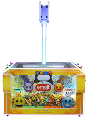 Emoticon-themed 4-player flat top prize box with colorful design