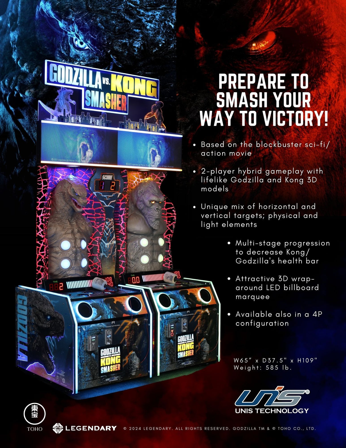 Godzilla VS Kong Smasher 2-Player