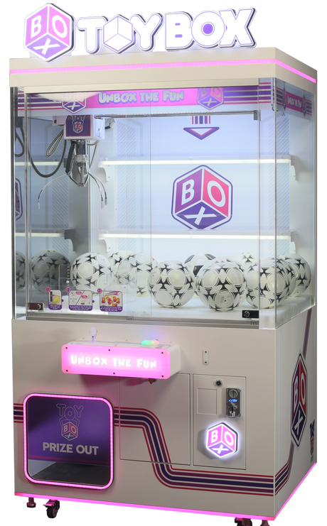 Toy box vending machine for large prizes
